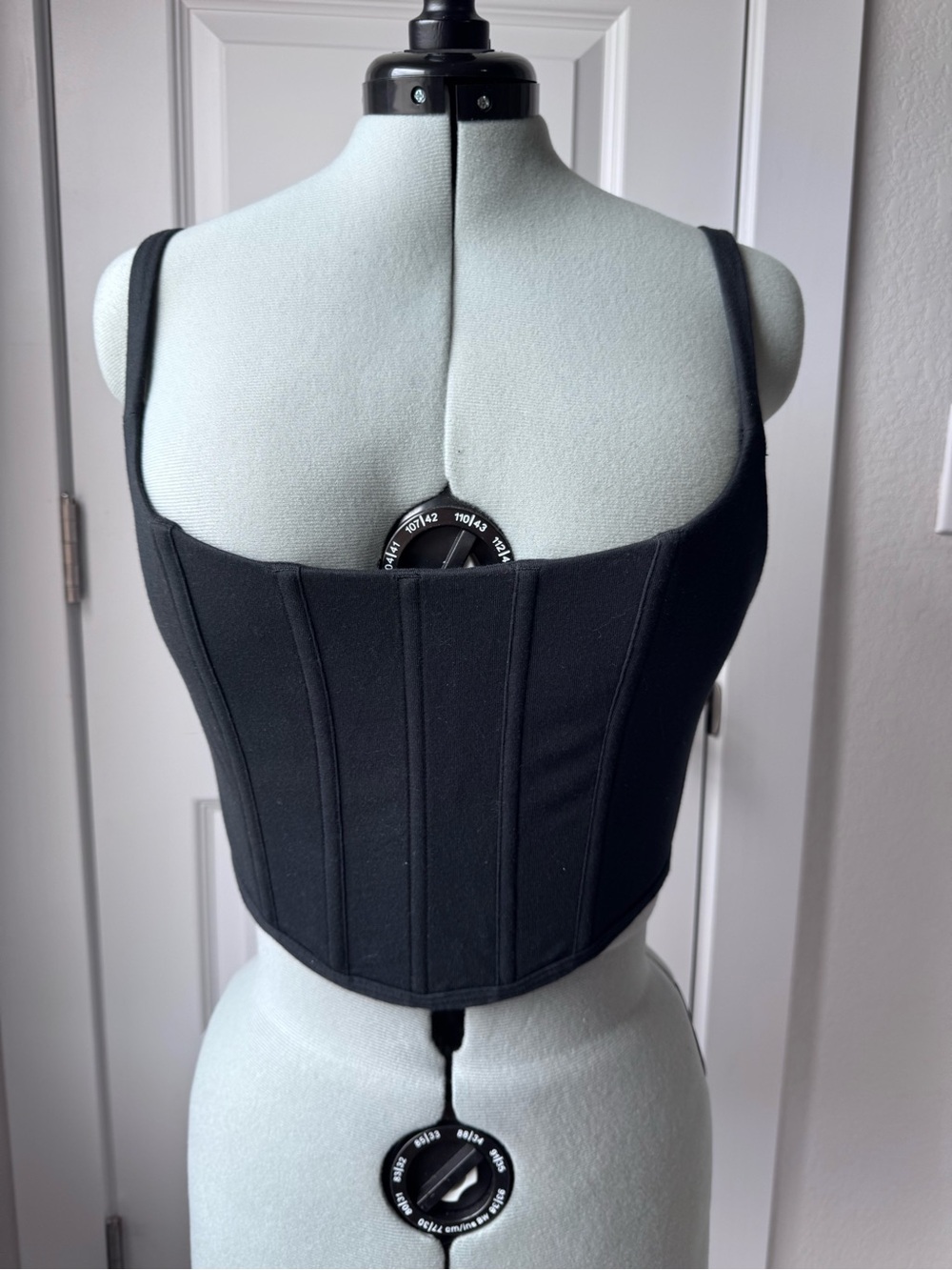 SKIMS Black Structured Corset Tank Top